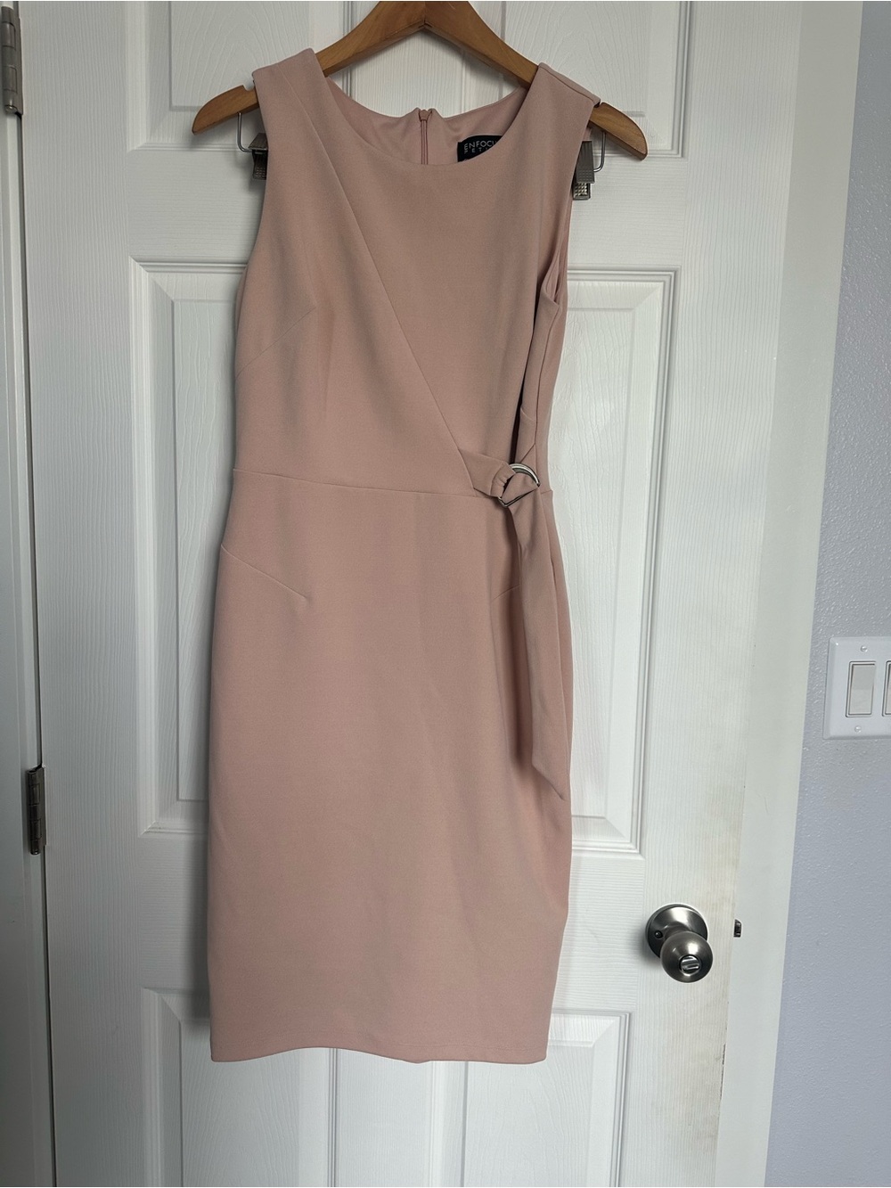 Enfocus Studio Sleeveless Sheath Dress in Blush Pink